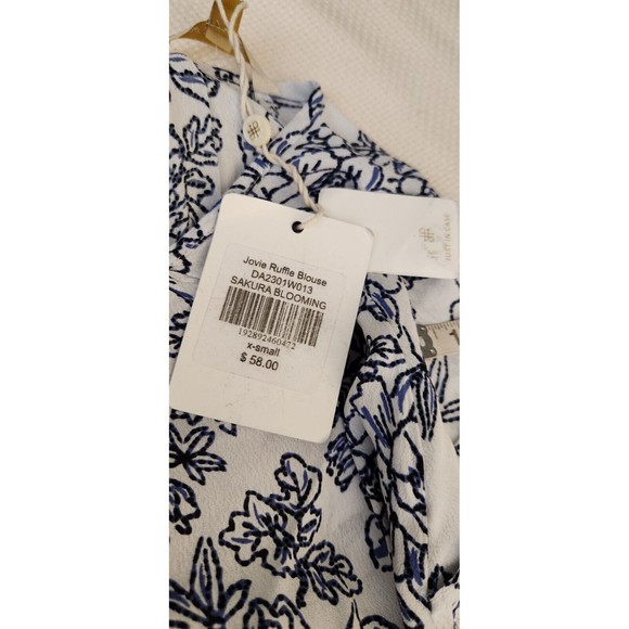 Downeast Floral Boho Womens Blouse Top Sz XS Ruffle Bell Sleeves NWT Viscose‎ - Picture 9 of 12